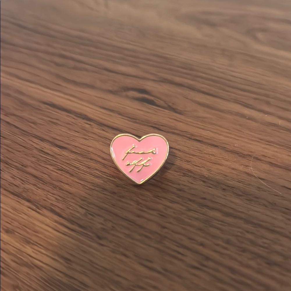 Pink Heart Enamel Ring